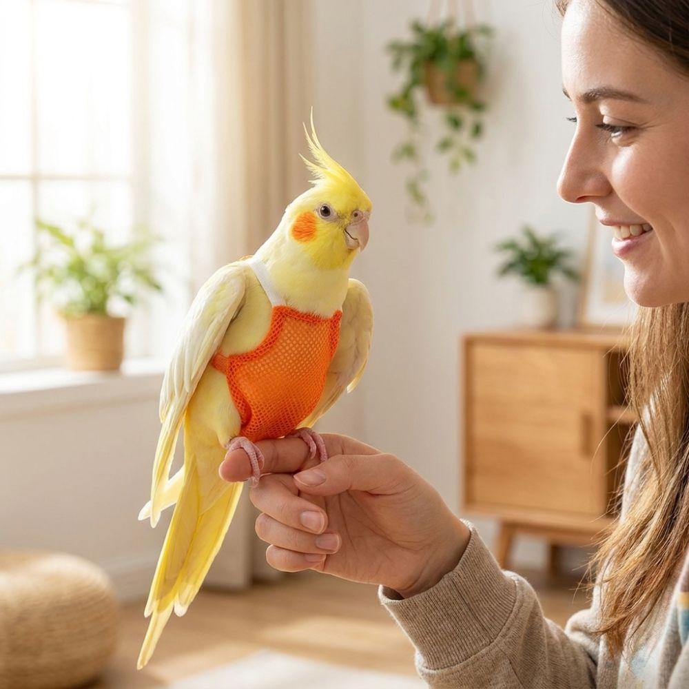 Honeycomb Mesh Bird Flight Suit Breathable Pet Bird Nappy Parrot Flying Clothing Parrot Care