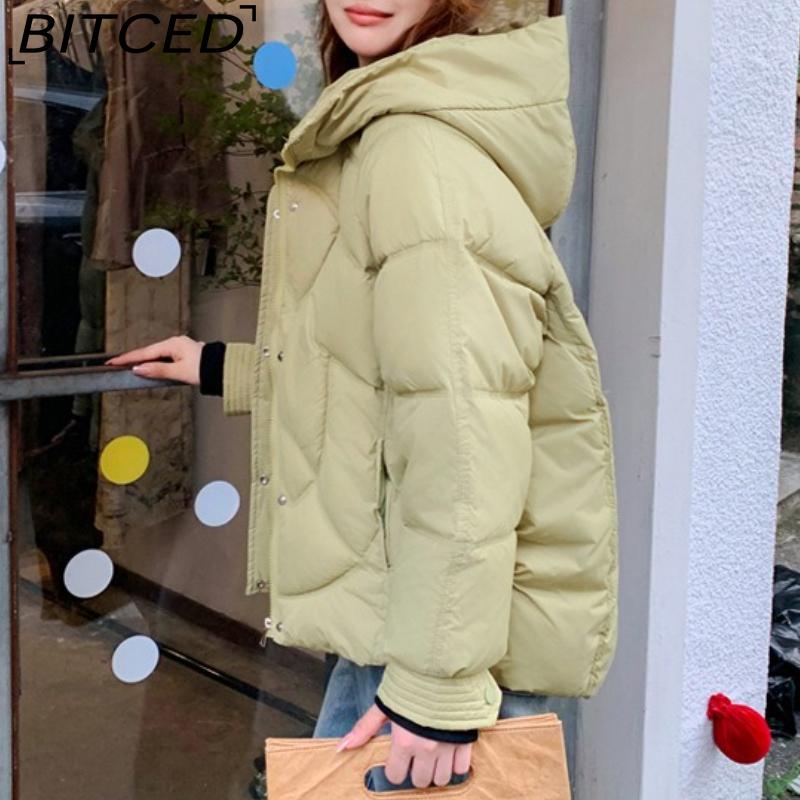 BITCED Loose-Fit Women's Winter New Arrival Short Casual Hooded Oversized Cotton Coat, Cotton Jacket, Padded Jacket
