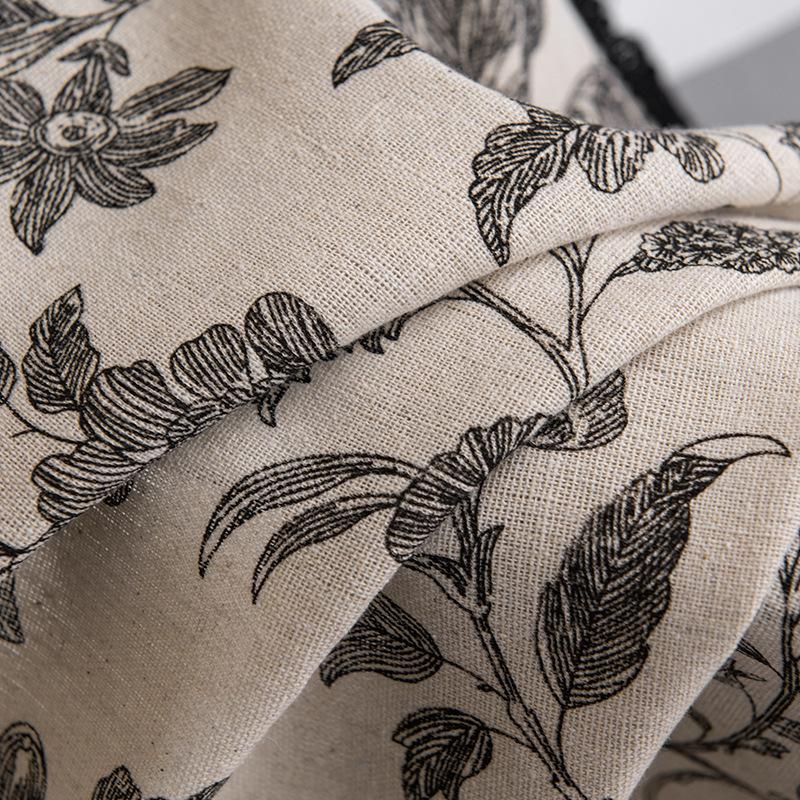 Шторы готовые хлопок и лен принт черный бахрома экран окна в стиле бохо кухня эркер