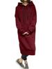 Plus Size Women's Solid Color Long-Sleeve Casual Sweatshirt and Windbreaker Coat
