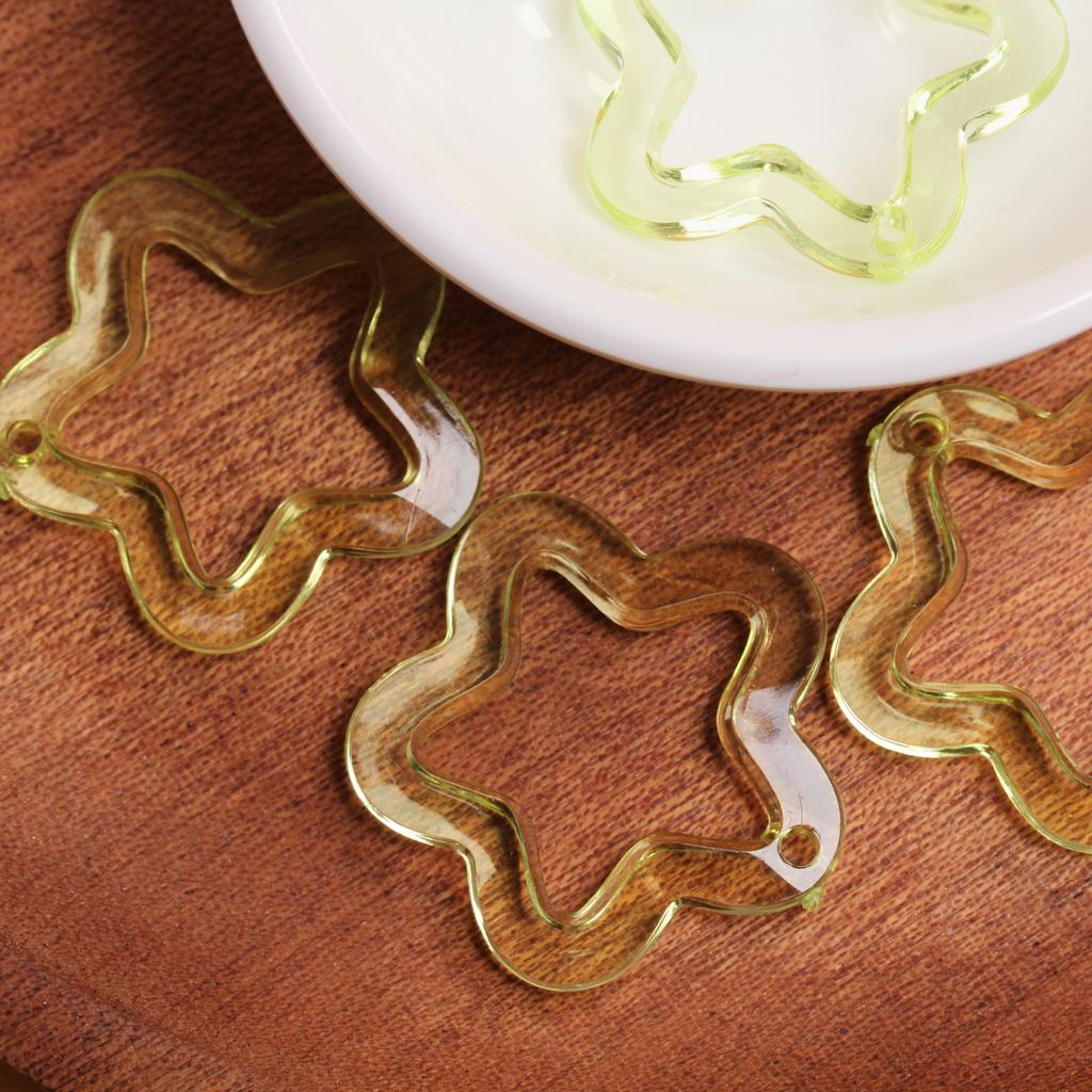 Pentagonal Pendant Creative for Bracelet Earring Making 30mm Star Loose Beads Transparent DIY Jewelry Accessories Charms Fashion Handmade Acrylic