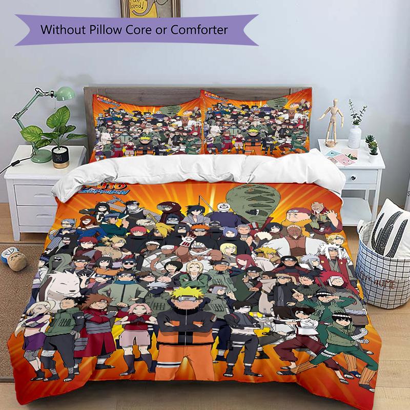 Naruto Characters Collage Print 3Pcs Bedding Setduvet Cover With 2 Bedropillowcase Home Birthday Gift