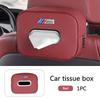 BBKG7 For BMW M Emblem E46 E36 E34 F10 E90 F30 E60 F30 E53 E30 E92 E87 Metal Logo Car Tissue Box Auto Seat Back Hanging Tissue Box