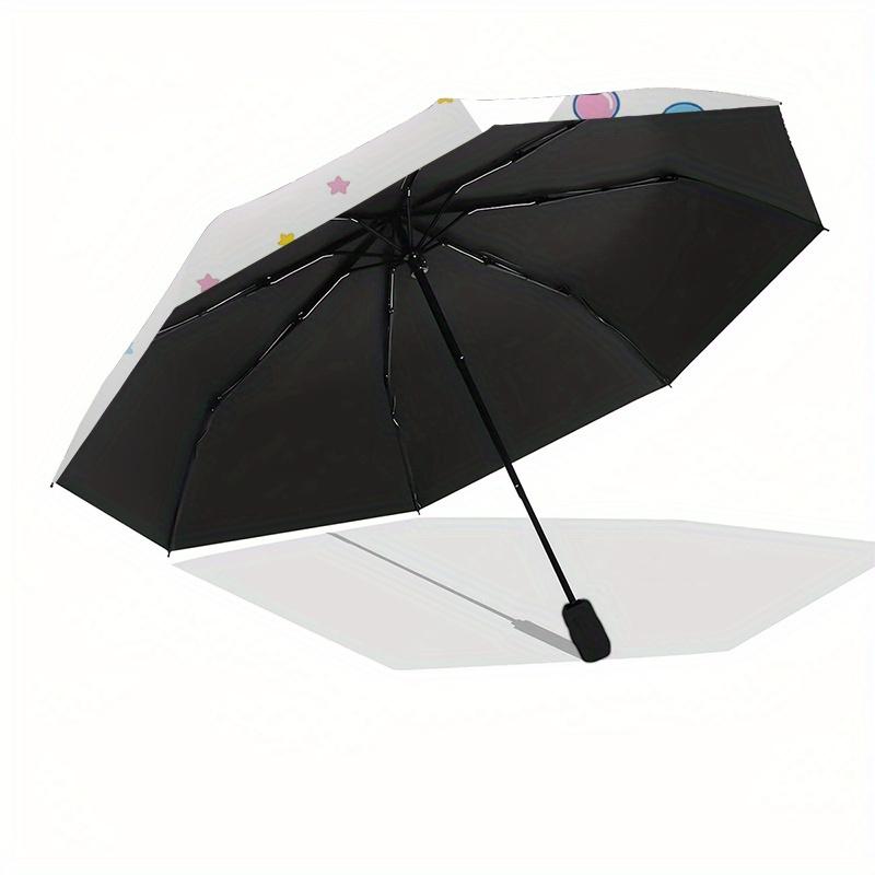 Hello Kitty, Birthday Automatic Open/Close Umbrella Cute Umbrella with Cute Design, Portable 3 Fold Compact Umbrella for Men & Women, Hallow