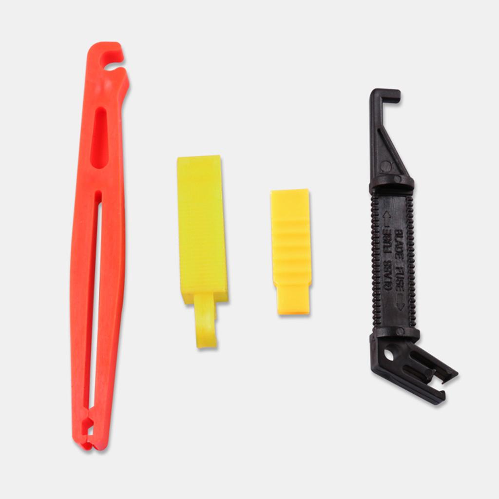 4x Fuse Puller Tool for Rv, Truck, Vehicle Yellow Clips Mini and Standard Fuse Auto Fuse Extraction Tweezer Tools Fuse