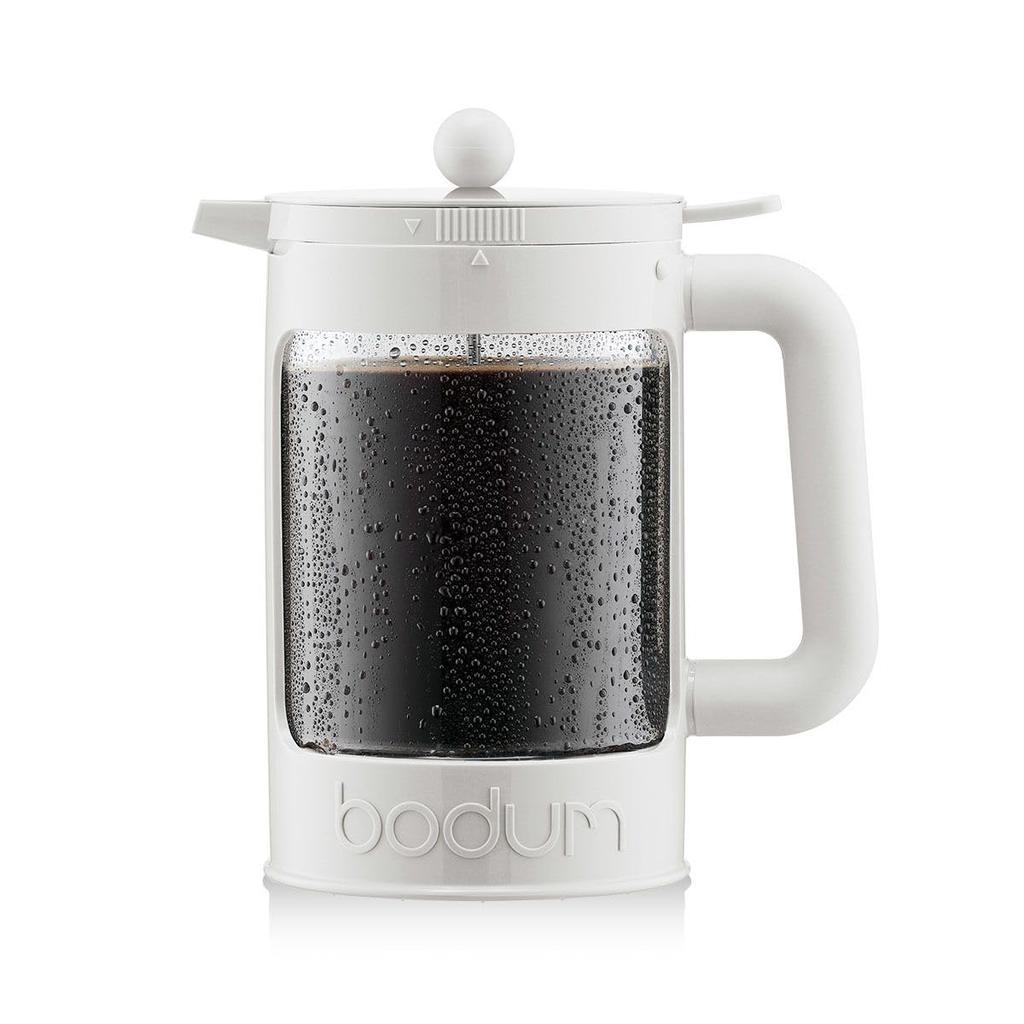 Bodum Coffee Maker Coffee Press BEAN French Press Iced Coffee Maker 1500ml Off White Stainless Steel Filter Glass Beaker Immersion Type Coffee Cold