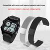 Модифицированные аксессуары Ae1200 Магнитная сетчатая цепочка для часов для Casio Ae-1200 1300 A158 A159 A168 F91W Металлический ремешок Стальной мужской ремешок для часов