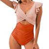 Women's One-Piece Sexy Bikini Fashion Colour Blocking With Bra Pads Without Steel Support Swimming Costume