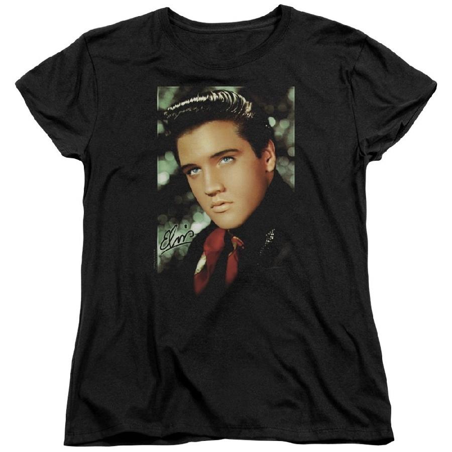 Elvis Presley The King Rock Red Scarf Women's T-Shirt Tee