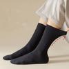 Stripe Retro Solid Color Fashion Women Wool Socks Middle Tube Hosiery Korean Style Socks Cotton