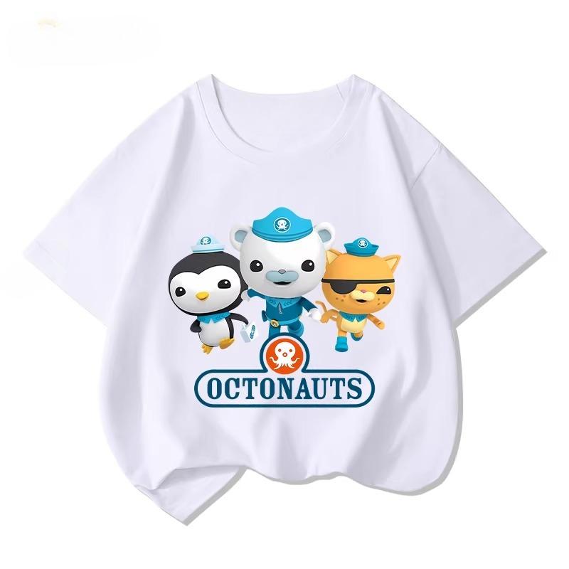 Potdemiel New Summer Style Pure Cotton Childrens TShirts Octonauts Print Unisex Size Comfortable and Breathable