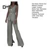 Women Commuting Suit V-neck Sleeveless Top Wide Leg Pants with Split Ends Urban Casual Style Two-piece Set Commuter Outfit for Work Parties Vacations