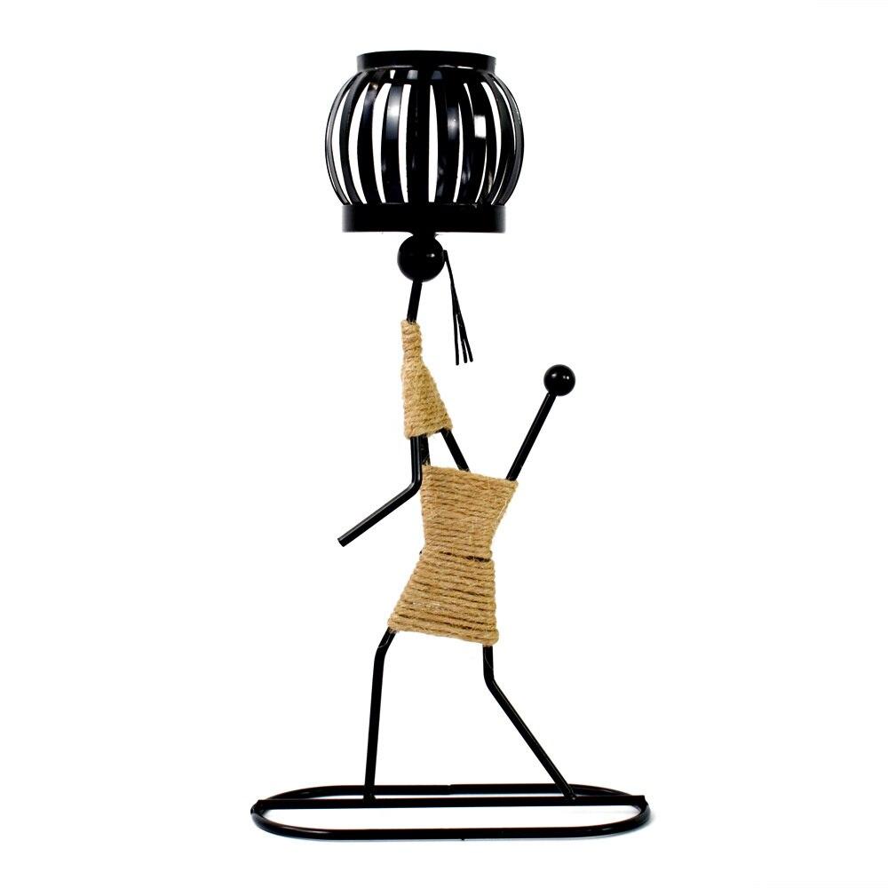 Nordic Metal Candlestick Abstract Character Sculpture Candle Holder Decor Handmade Figurines Room Home Decoration Art Gift