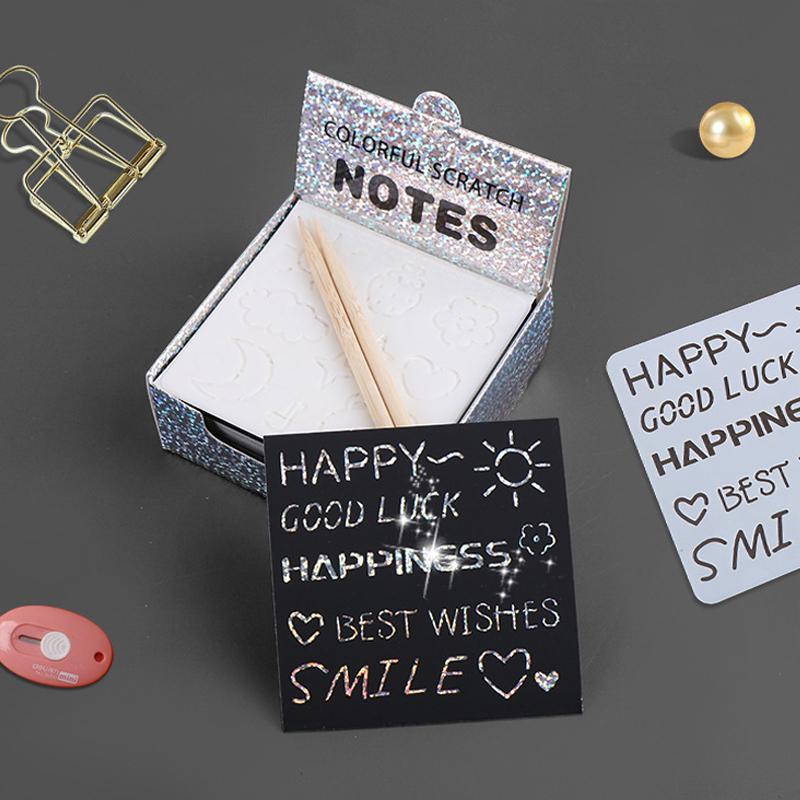 1 набор радужных скретч-бумаг, мини-ослепительные лазерные скретч-карты, мультяшные скретч-арт-карты для рисования, детские игрушки для рисования своими руками