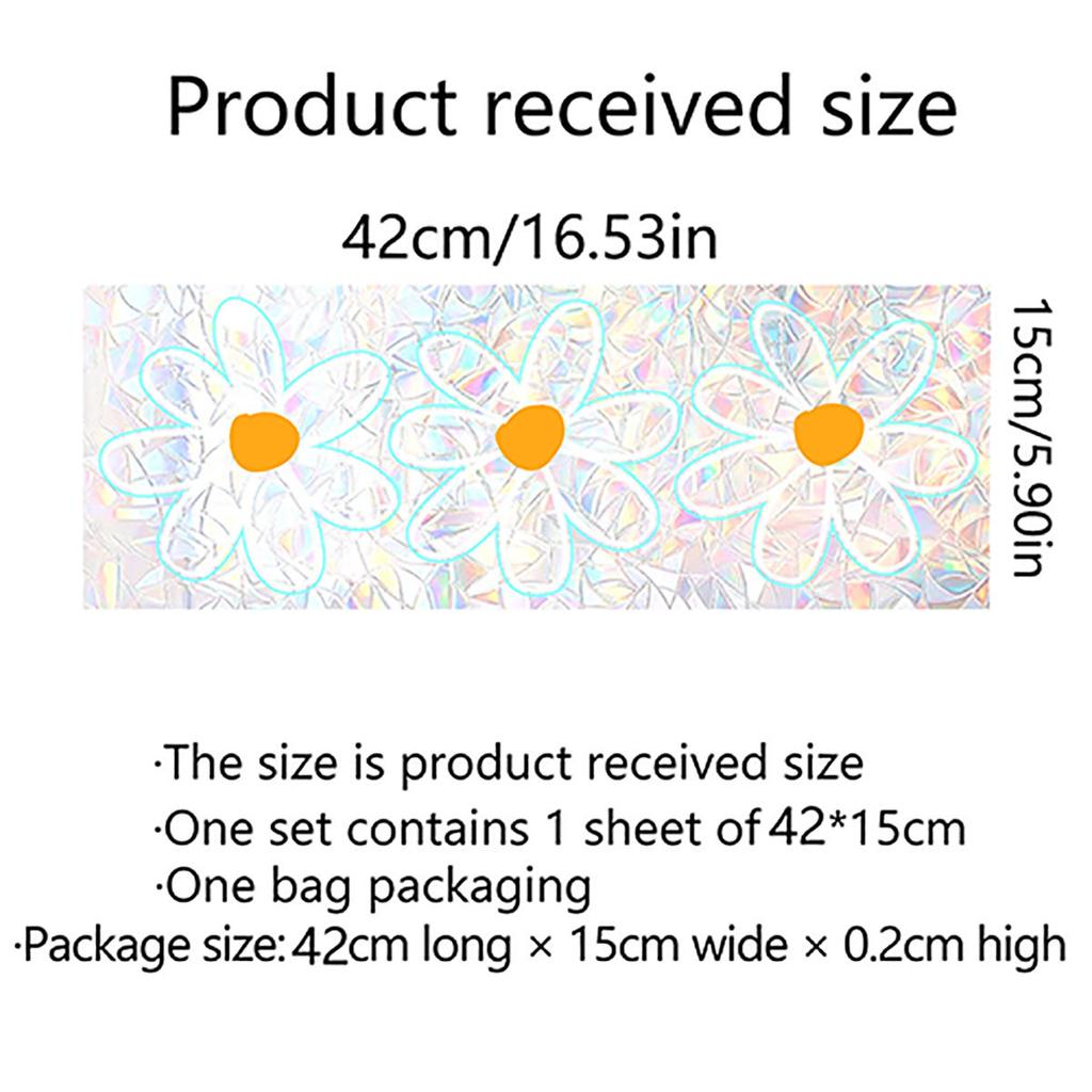 Rainbow Daisy Dandelion Lotus Mermaid Sunshine Colorful Double Sided Static Sticker Glass Window Sticker Xc