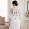 Floral Triangle Shawl Butterfly Embroidery Tassel Wrap Gifts Headband  Bridal Wear