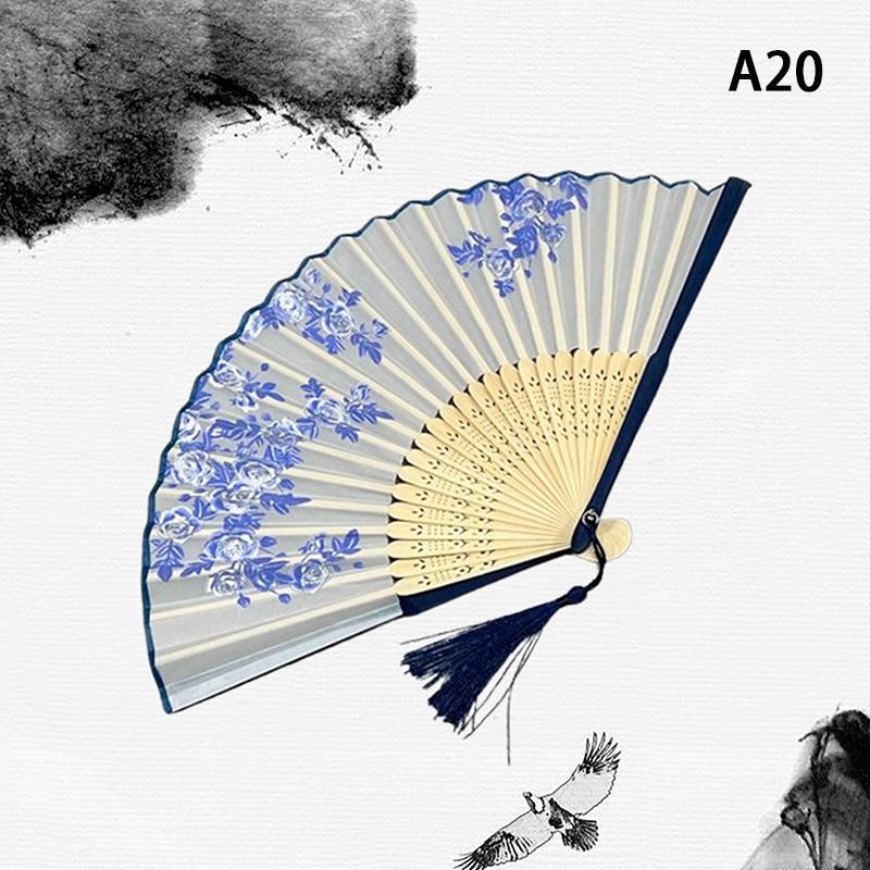 Винтажный стиль, шелковый складной веер, китайский японский узор, художественный ремесленный подарок, украшения для дома, танцевальный ручной веер