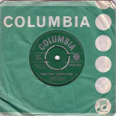 7-дюймовая пластинка NORRIE PARAMOR & HIS ORCHESTRA - Тема из "Summer Place" 45DB4419 Columbia 1960 UK Pop Б/у