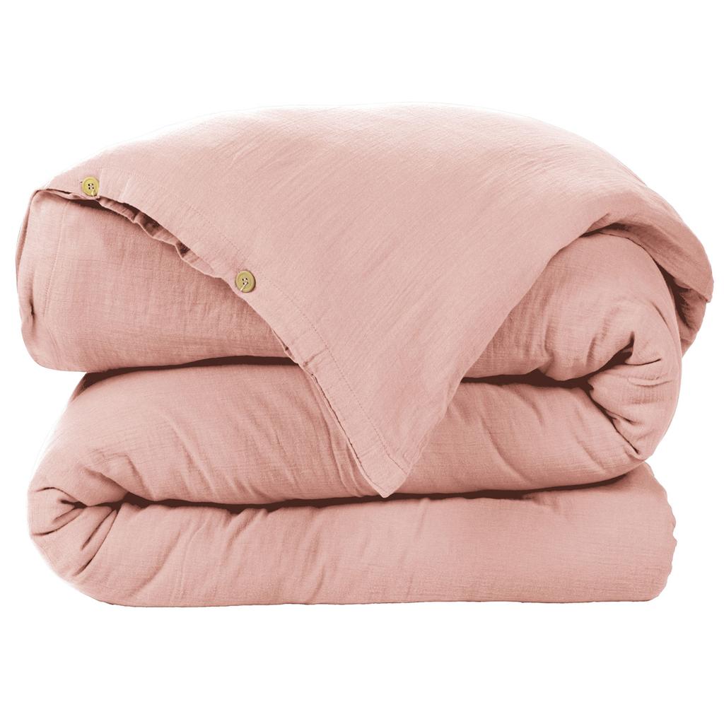 Duvet Cover 240x260 Cm In Pink Cotton Gauze