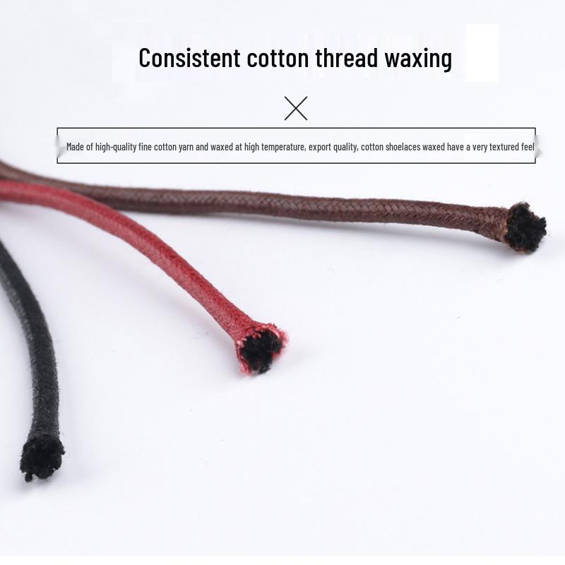 Мужские и женские черные, белые, коричневые круглые вощеные кожаные шнурки для ботинок – повседневный, мартин и рабочий стили