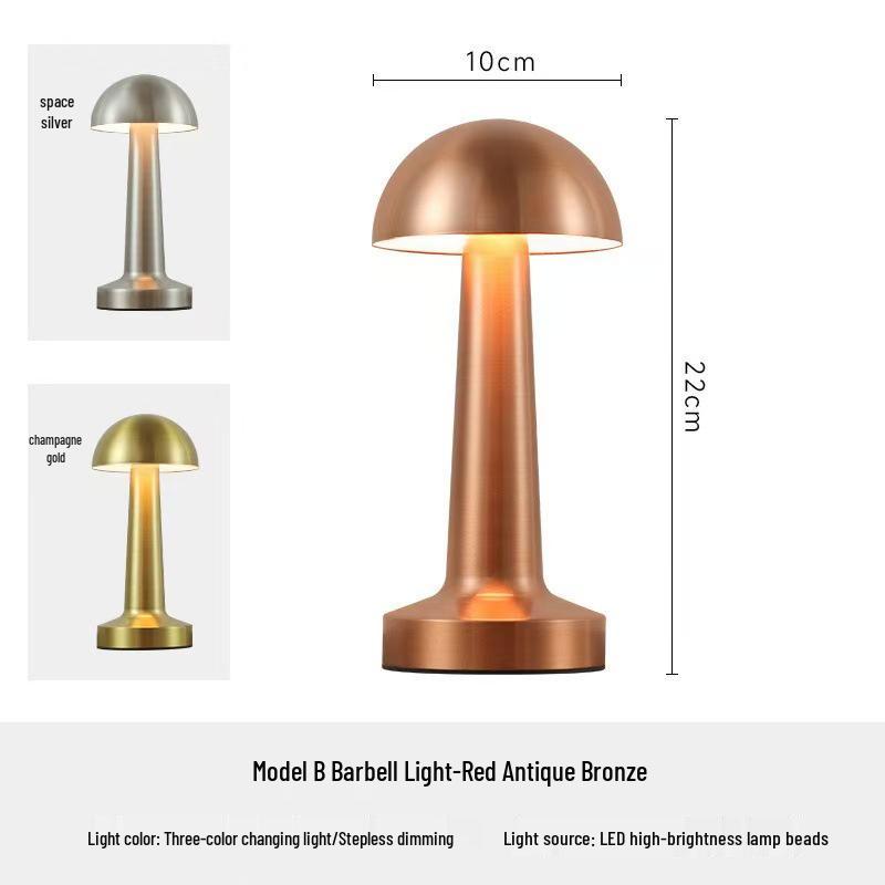 Retro LED Touch Table Lamp - USB Rechargeable for Bedside, Dining, Bar, and Desktop Atmosphere