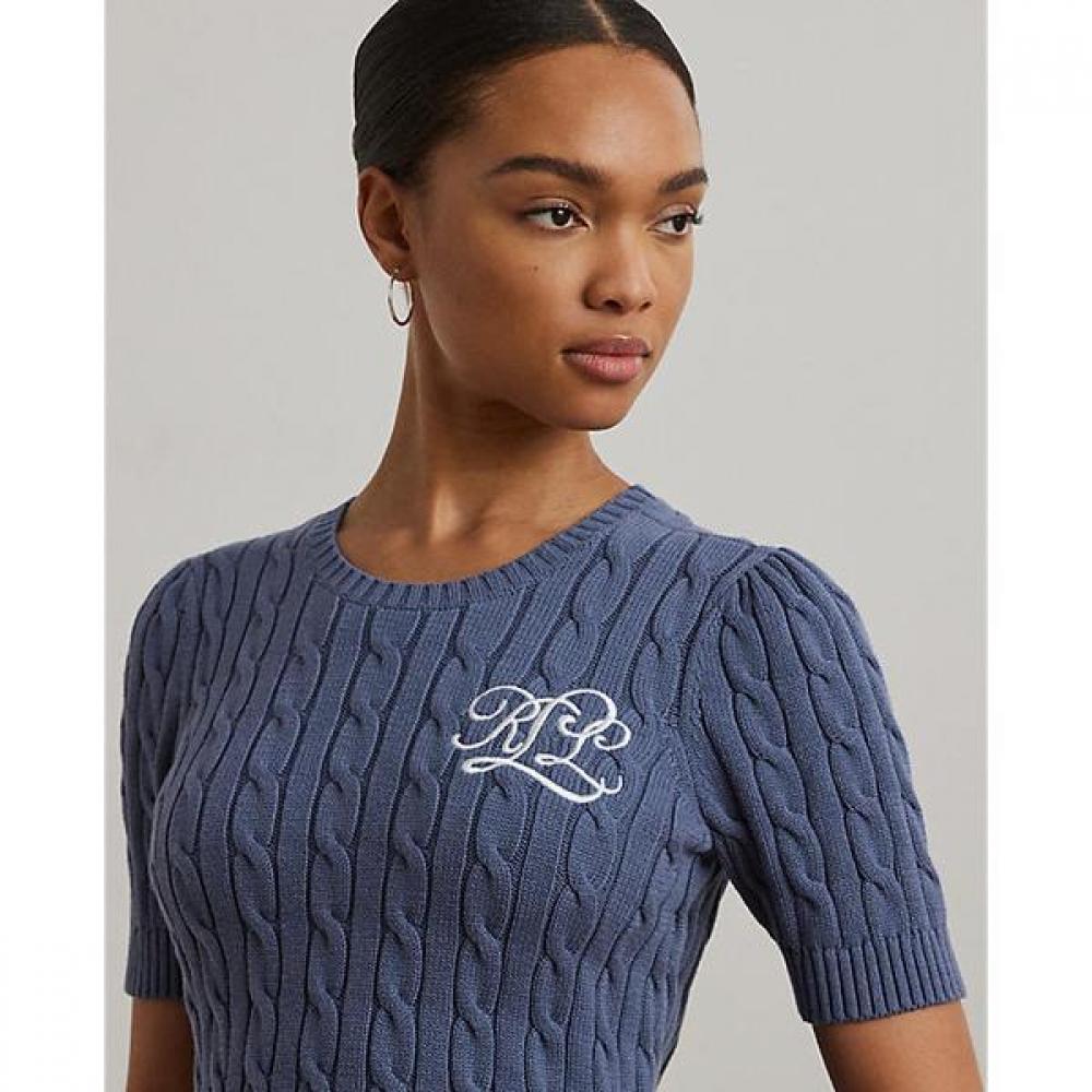 Свитер с коротким рукавом из хлопка с косами Lauren Ralph Lauren Wmlrswesn820168400