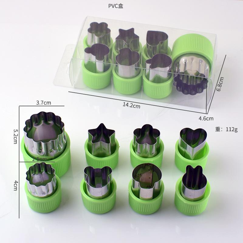 9шт/Набор для нарезки печенья и овощей из нержавеющей стали, мини-формы для тиснения фруктов и печенья для детской выпечки