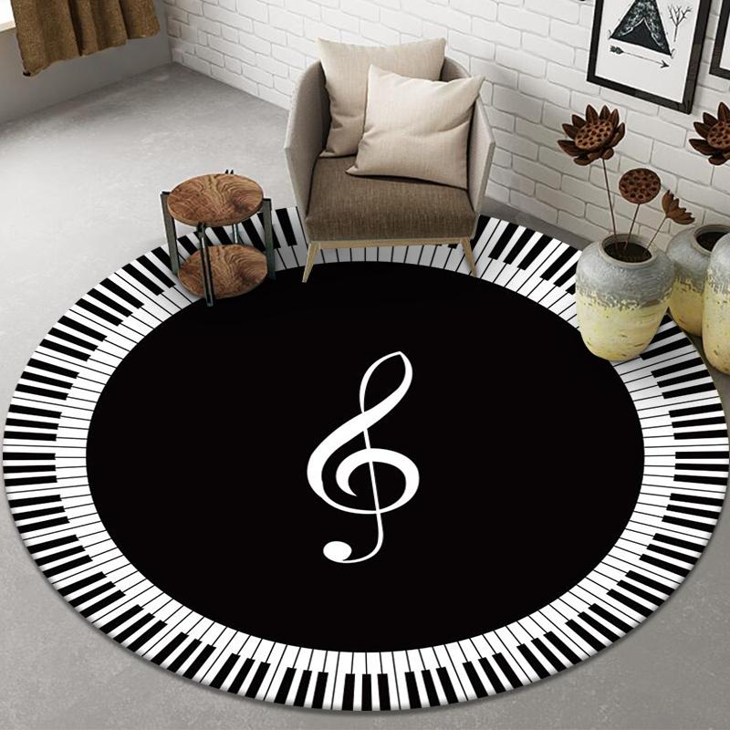 Cute Animal Print Pattern Round Floor Mat Home Bedroom Living Room Decorative Floor Mat Doormat