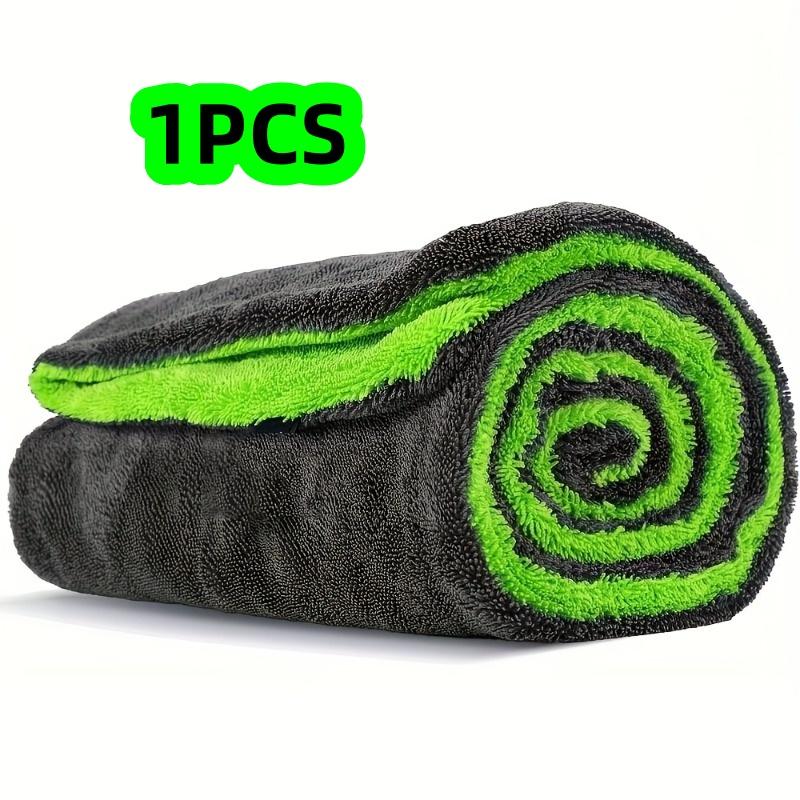 1/2 Pack Fluorescent Green Car Cleaning Cloth, Car Wash Towel, Glass Cleaning Towel, Extra Large and Thick, Super Absorbent, Non-Marking