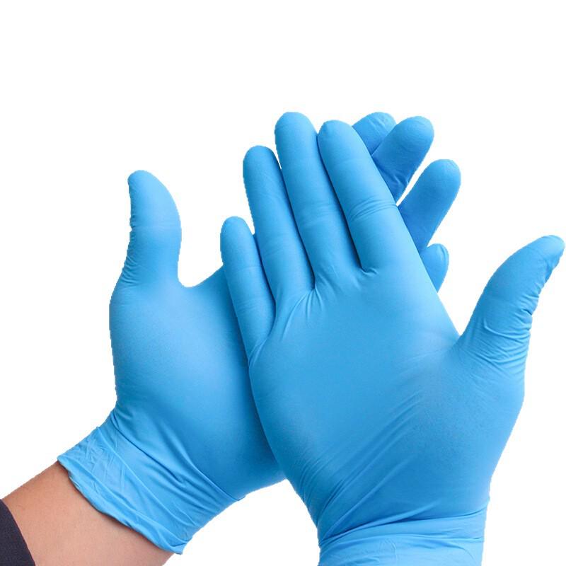 Waterproof Oil-Resistant Blue Nitrile Gloves for Laboratory and Food Grade Use