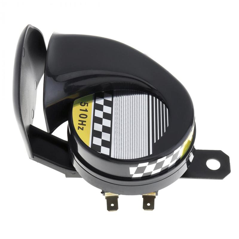 DC 12V 115dB Universal Car Horns Signal Single Sound ABS Snail Horn Claxon Fit for Motorcycles Bicycles Automobiles Cars Vehicle