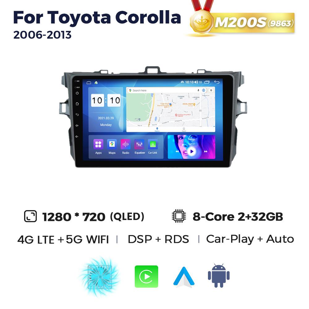 Android All In One Car Radio Multimedia Video Player для Toyota Corolla E140 150 2006-2013 Autoradio BT Carplay Monitor Auto GPS