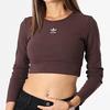 adidas Футболка Originals Essentials Rib с длинным рукавом, женская, темно-серо-коричневая IJ5385
