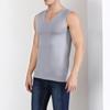 Men Summer Fitness Vest Solid Color Seamless Plus Size V Neck Sleeveless Stretchy Soft Breathable Quick-drying Pullover Casual Men Gym Sport Tank Top