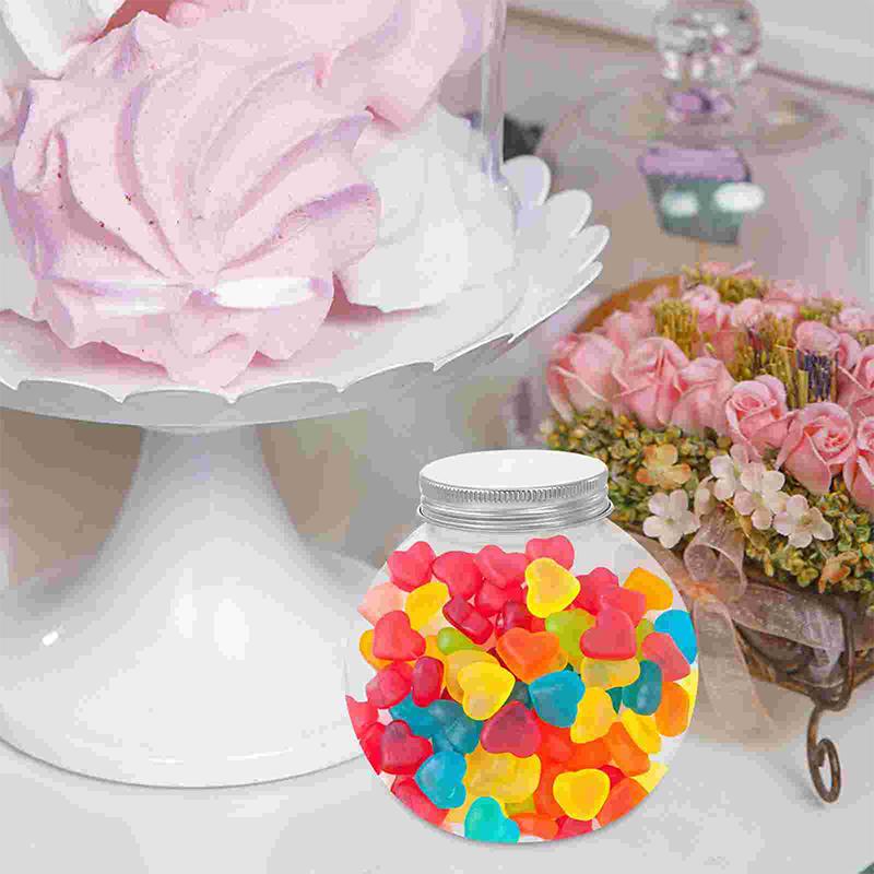 24 Pcs Christmas Candy Jar Juice Bottles Storage Clear Container Lid Packaging Ball Shaped Plastic Jars Treats Gift Box Drinks