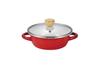 Pearl Metal Pot Red 16cm Enamel Glass Lid Petit Cook HB-4875