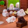 Mini Cute Sheep Ornament Cartoon Animals Figurine Micro Landscape Dollhouse Model Car Interior Home Desktop Decoration