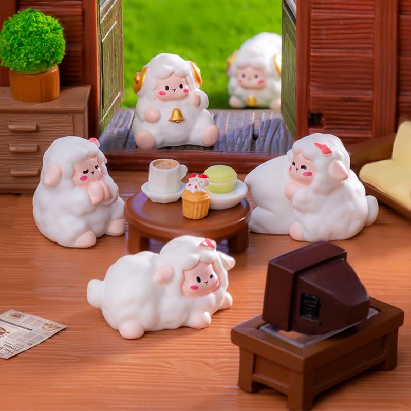 Мини Милая Овца Орнамент Мультяшные Животные Фигурка Микро Пейзаж Кукольный Дом Модель Автомобиля Интерьер Домашнего Рабочего Стола Украшение