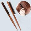 Pure Boar Bristle Hair Dress Comb Fluffy Wood Handle Hair Brush Anti Loss Wooden Barber Hair Comb Scalp Hairdresser Styling Tool