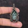 Кулон с серафинитом, медная проволока, кулон, драгоценный камень, медные украшения, кулон ручной работы, подарок для матери, ювелирные изделия с серафинитом, элегантный кулон