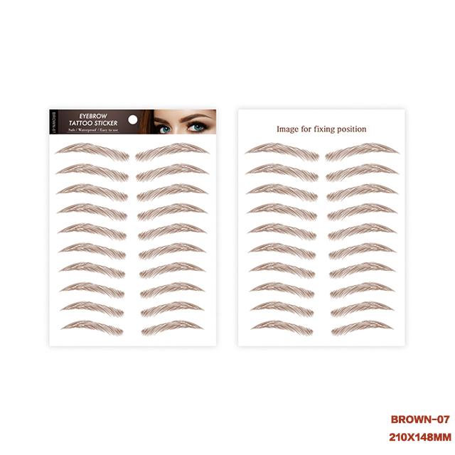 Light Brown Temporary 4D Eyebrow Tattoo Transfers for Women Makeup Supplies
