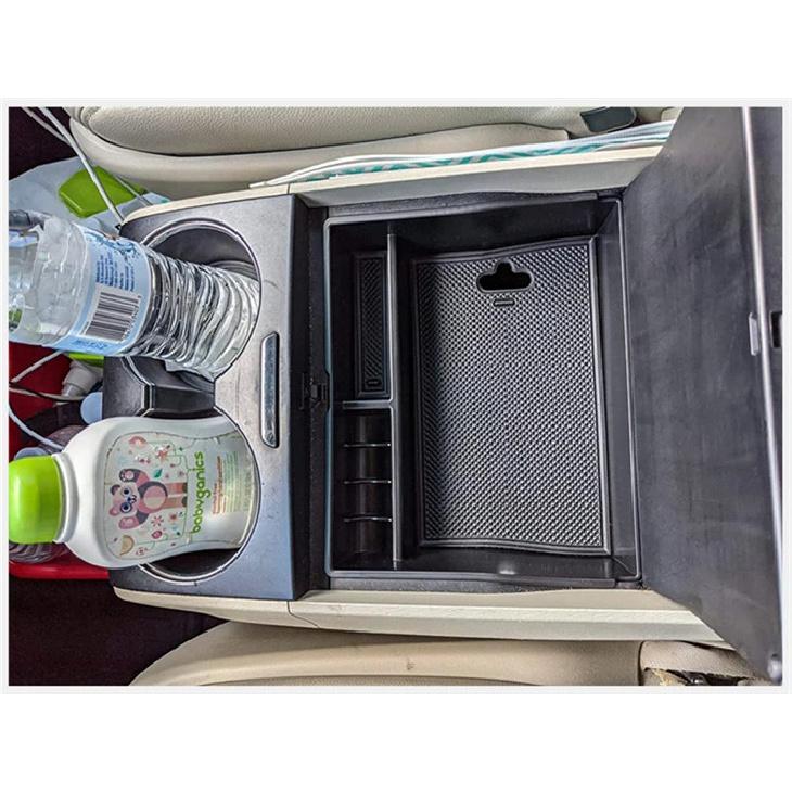 Center Console Organizer Tray For Toyota Sienna Accessories 2011-2020 Secondary Armrest Storage Glove Box ABS Black Materials