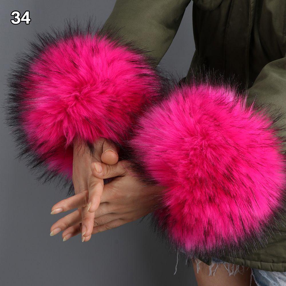 Аксессуары для одежды Теплый напульсник Эластичный ветрозащитный нарукавник на запястье Искусственный мех Дамский плюшевый манжет