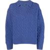 Polo FW22 Chunky Knit Polo Collar Long Sleeve Wool Sweater Women Sweater Blue 211872731-003