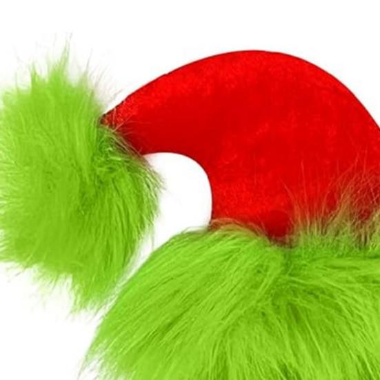 Женская повязка на голову Рождественская шляпа Плюшевый декор Красно-зеленая полосатая Обруч для волос Универсальный головной убор Аксессуар для волос