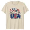 Usa Unisexs TShirt Floral Leopard Patriotic 4th Of July Gift For Her