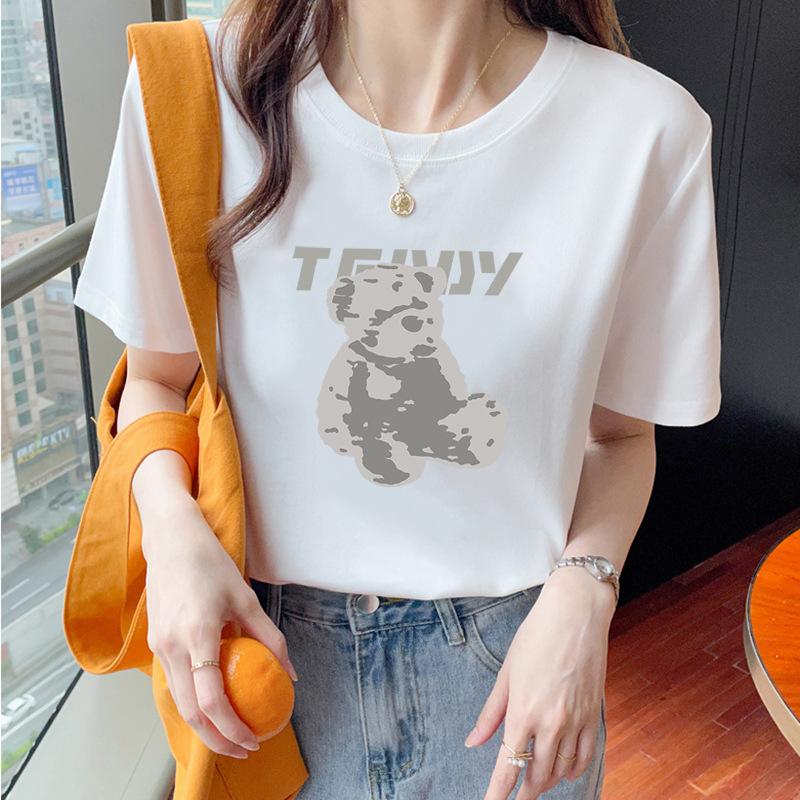 VEZFAA Женские модные повседневные летние весенние блузки и рубашки с круглым вырезом с короткими рукавами