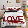 Lover Couple Duvet Cover Set Valentine's Day Gift Heart Shape Bedding Sets King Queen Full Twin Size Polyester Comforter Cover