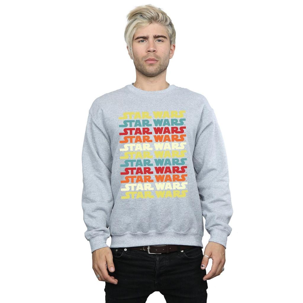 Star Wars Mens Retro Repeat Logo Sweatshirt