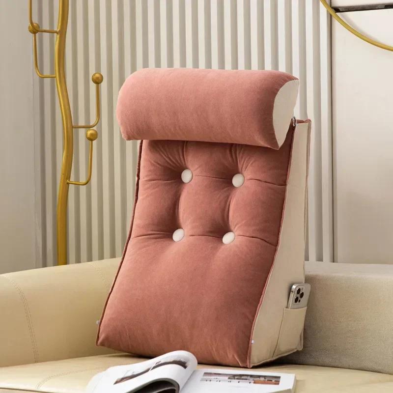 Comfort Triangular Reading Pillow Lumbar Support Cushion with Headrest Big Wedge Adult Backrest Lounge Sofa Cushion Bed Pillow